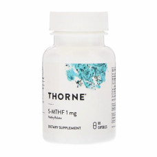 Вітамін Thorne Research Фолієва кислота, Метілфолат, 5-MTHF, 1 мг, 60 капсул (THR-12901)