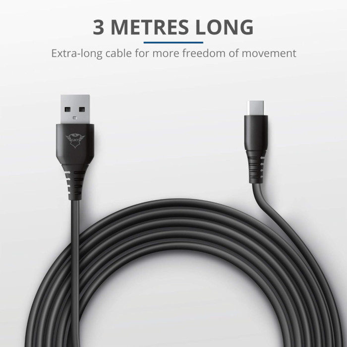 Дата кабель USB 2.0 AM to USB-C 3.0m GXT 226 for PS5 black Trust (24168_TRUST)