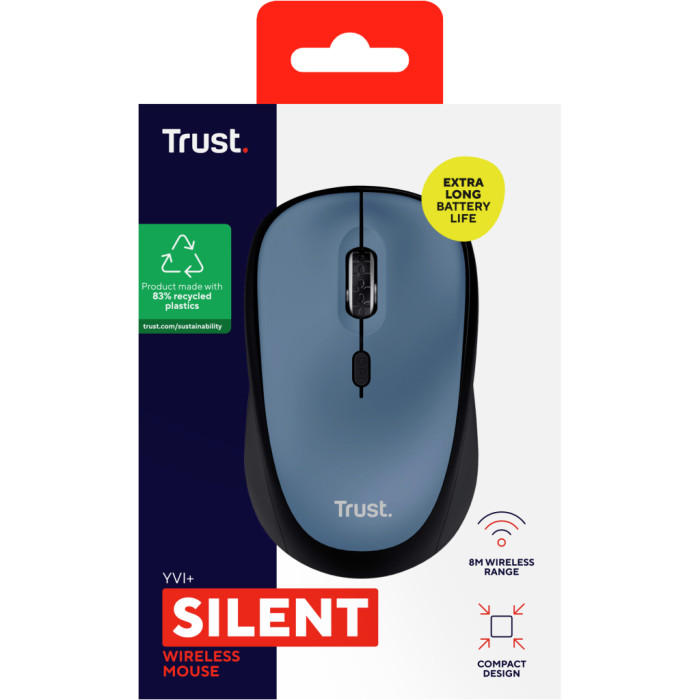 Мишка Trust Yvi+ Silent Wireless Dark Blue (25514)
