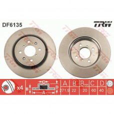 Гальмівний диск TRW DF6135