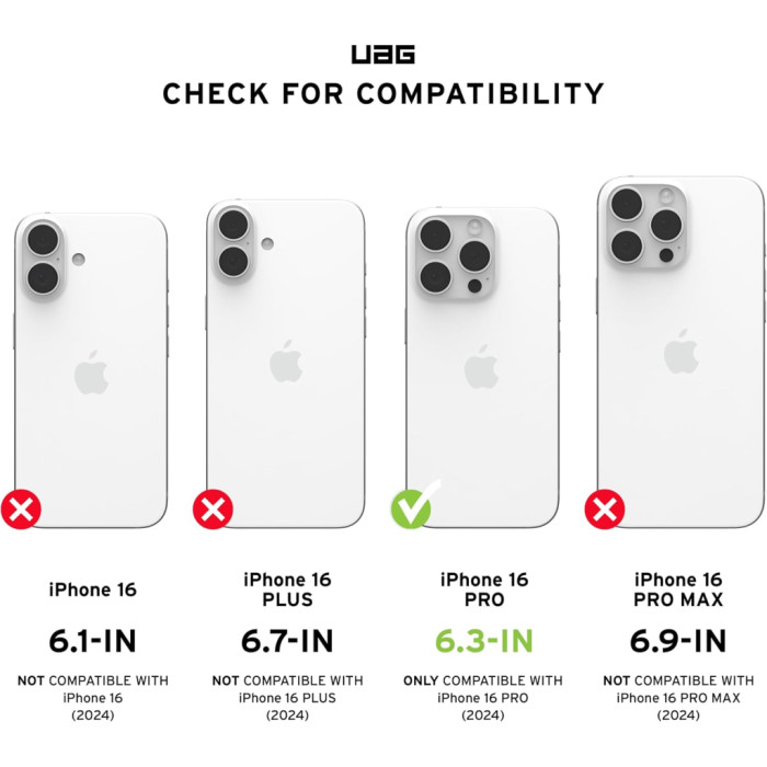 Чохол до мобільного телефона UAG iPhone 16 Pro Plyo Magsafe LE Black/Clear Ombre (11448011404G)