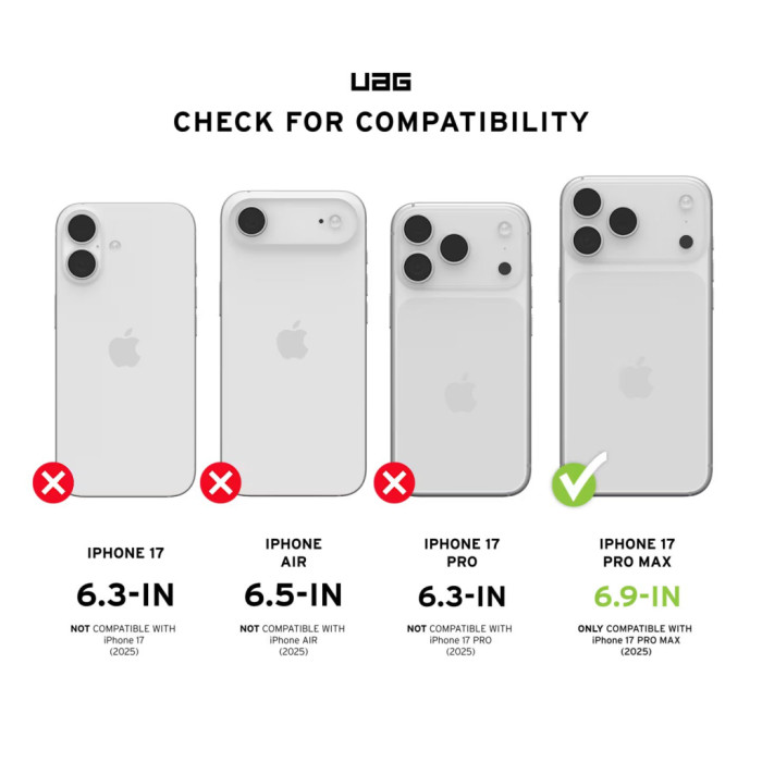 Чохол до мобільного телефона UAG Plasma XTE MagSafe iPhone 17 Pro Max Clear/Titanium (114528114G36)