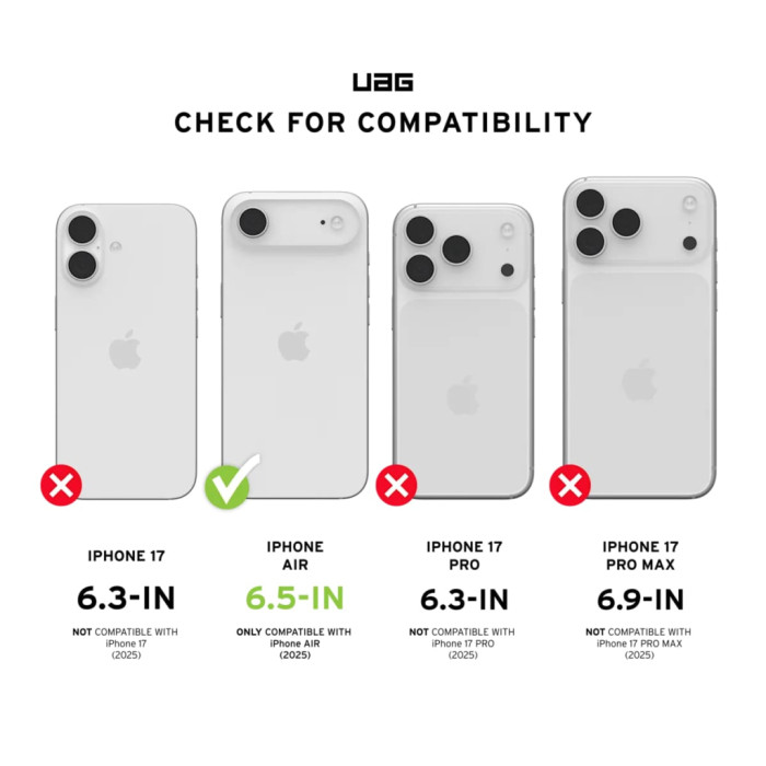 Скло захисне UAG iPhone 17 Air Transparent (14438511VNA)