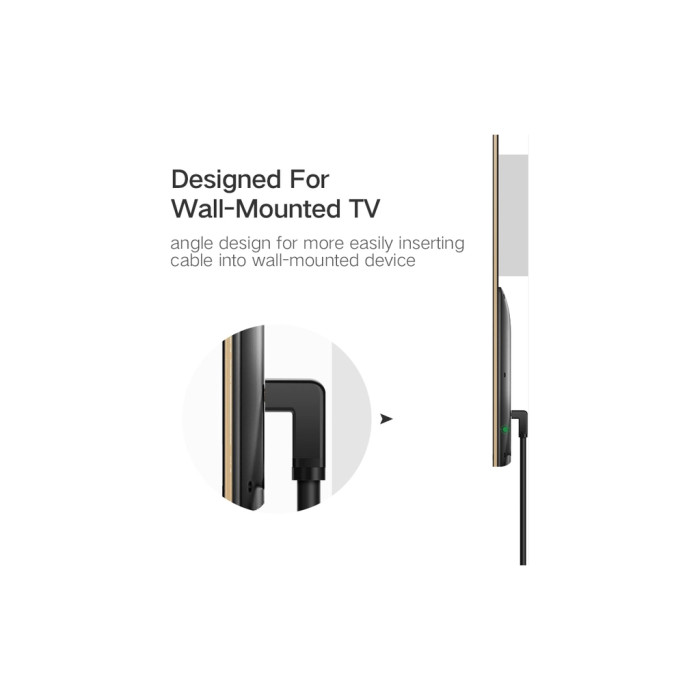 Кабель мультимедійний HDMI M to HDMI M 1.0m 90° corner HD103 black Ugreen (10172)