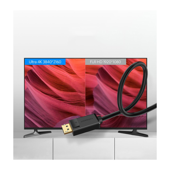 Кабель мультимедійний DisplayPort M to DisplayPort M 1.5m DP102 black Ugreen (10245)