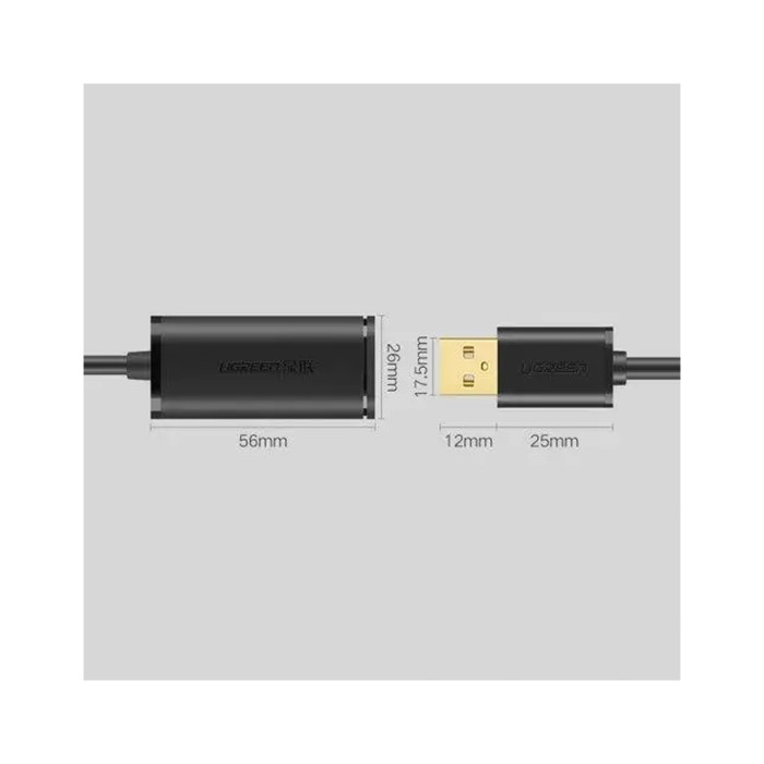 Дата кабель USB 2.0 AM to AF 5.0m Active black Ugreen (10319)