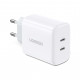 Зарядний пристрій Ugreen 2xUSB 40W PD (2xType-C) PD CD243 White (10343)