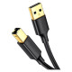 Кабель для принтера USB 2.0 AM/BM 3.0m US135 black Ugreen (10351)