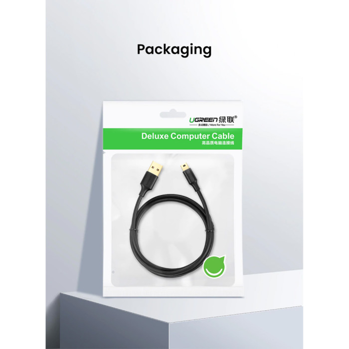 Дата кабель USB 2.0 AM to Mini 5P 0.5m black Ugreen (10354)