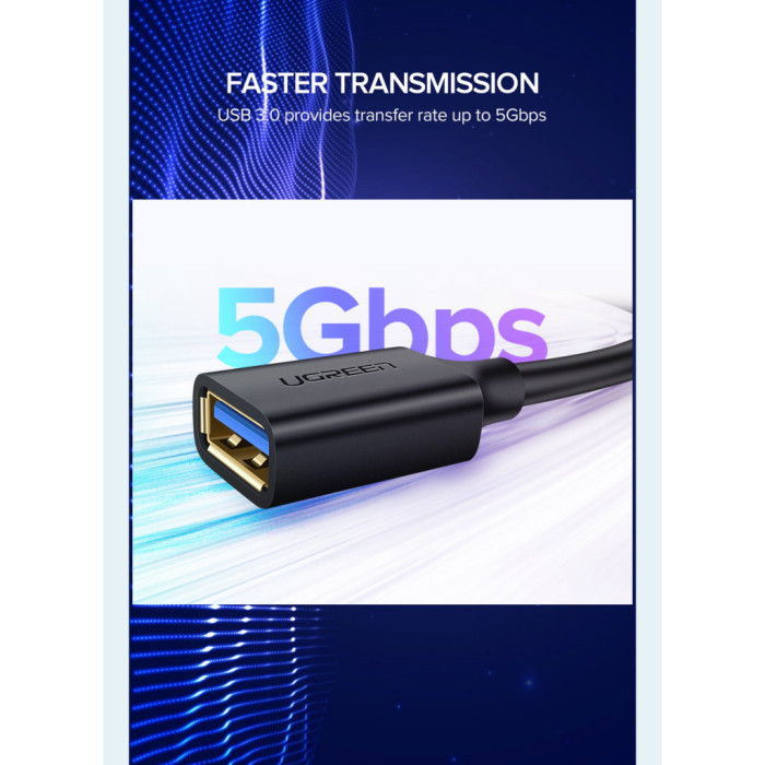 Дата кабель USB 3.0 AM/AF 2.0m US129 Black Ugreen (10373)