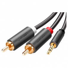 Кабель мультимедійний AUX 3.5mm TRS to RCAx2 M/M 5.0m AV102 Black Ugreen (10513)