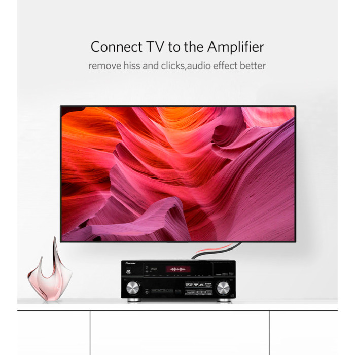 Кабель мультимедійний 2xRCA M to 2xRCA M 2.0m AV104 black Ugreen (10518)