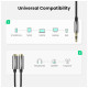 Кабель мультимедійний 3.5mm M to 2x3.5mm F 0.2m AV123 black Ugreen (10532)