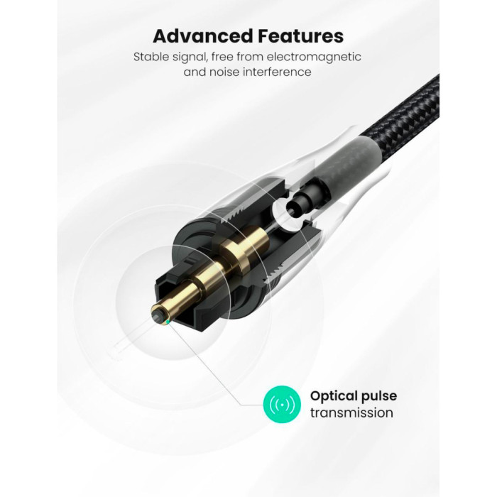 Кабель мультимедійний Optical Toslink 3.0m AV108 black Ugreen (10541)
