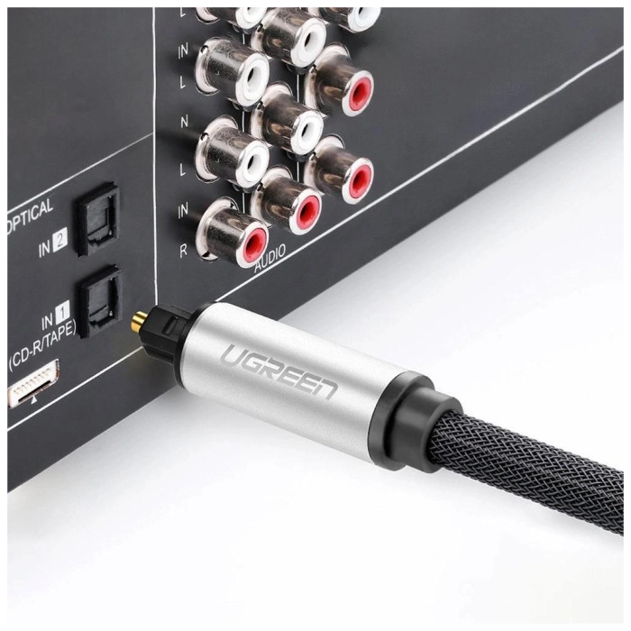 Кабель мультимедійний Optical Toslink 1.5m AV108 black Ugreen (10542)