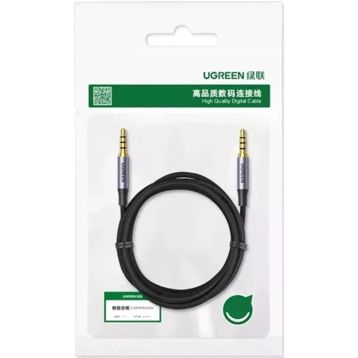 Кабель мультимедійний 3.5mm M to 3.5mm M 1.0m (4pin) AV183 gray Ugreen (10648)