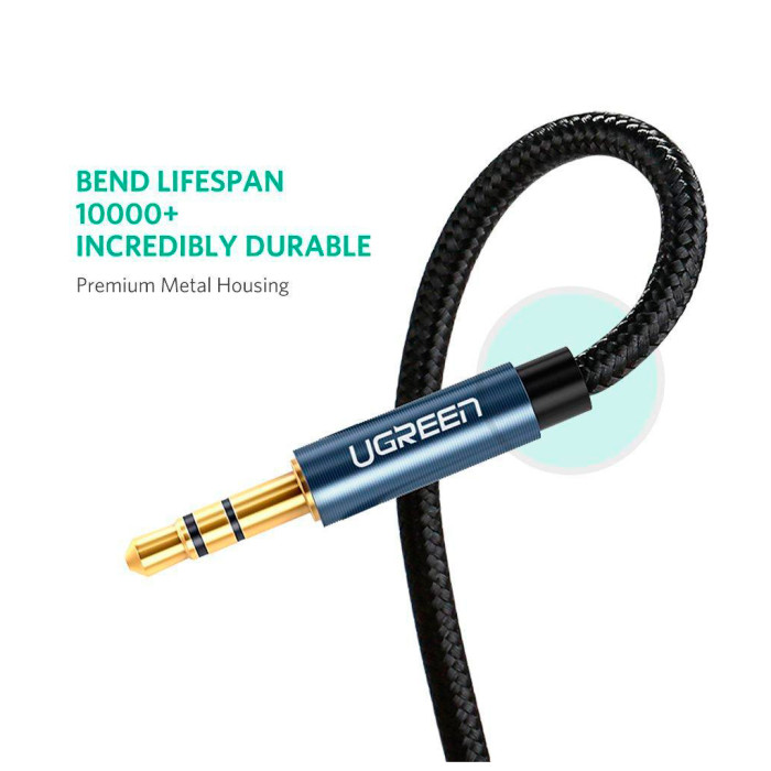 Кабель мультимедійний 3.5mm M to 3.5mm M 1.0m AV112 blue Ugreen (10685)