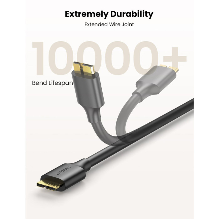 Дата кабель USB 3.0 AM to Micro B 0.5m US130 black Ugreen (10840)