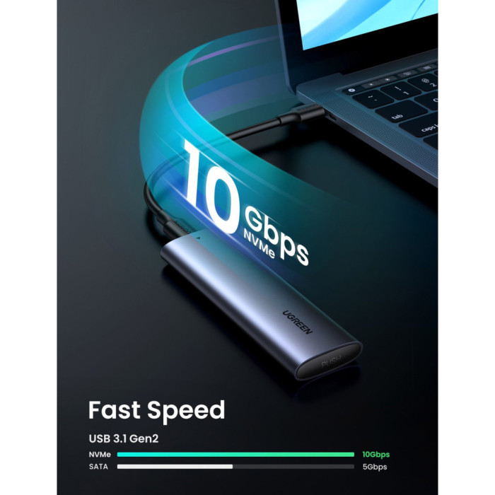 Кишеня зовнішня Ugreen SSD M.2 (NVME) M-KEY 3.1 GEN2 CM400 (10902)