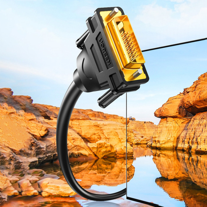 Кабель мультимедійний DVI M to DVI M 1.5m 24+1pin DV101 black Ugreen (11606)