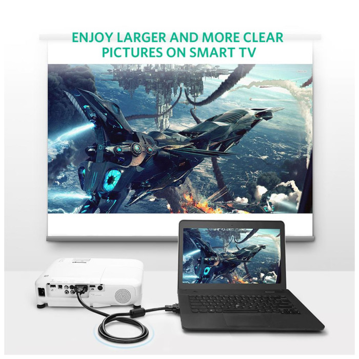 Кабель мультимедійний VGA M to VGA M 3.0m VG101 black Ugreen (11631)