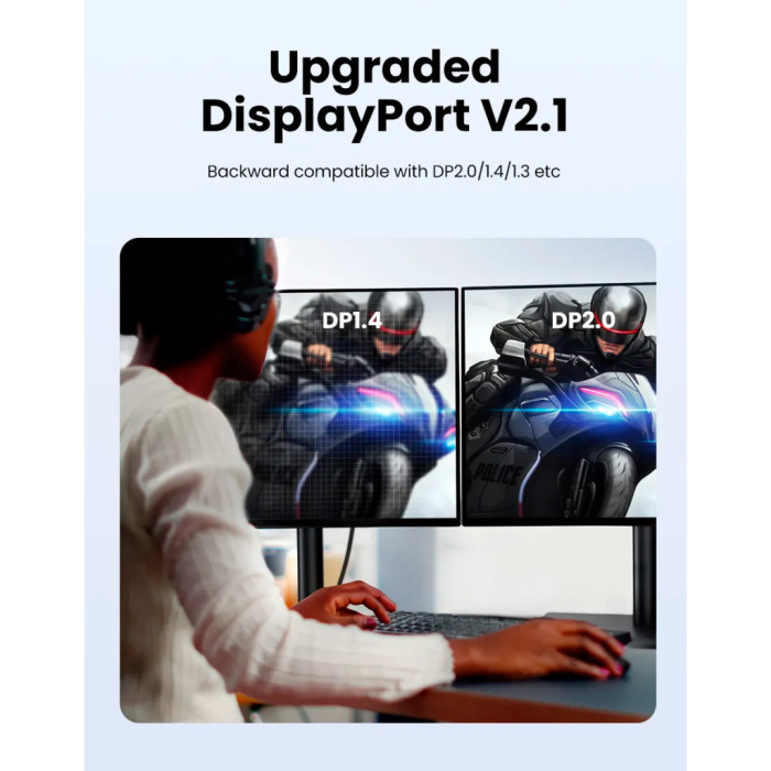 Кабель мультимедійний DisplayPort M to DisplayPort M 1.0m 16K DP118 black Ugreen (15383)