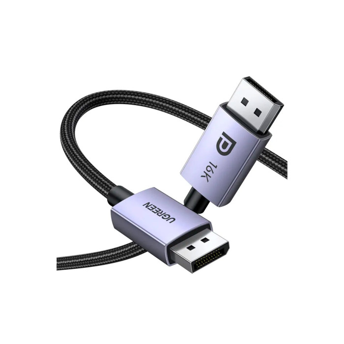 Кабель мультимедійний DisplayPort M to DisplayPort M 2.0m 16K DP118 black Ugreen (15384)