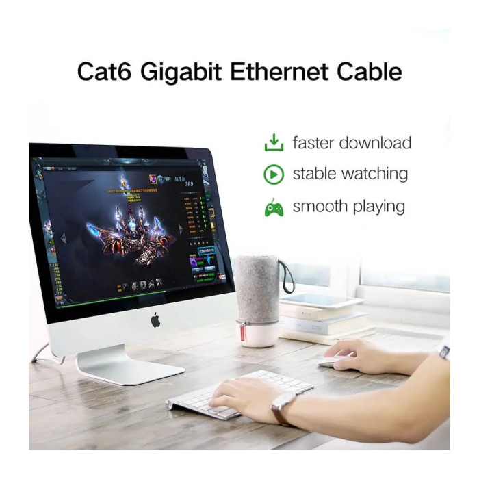 Патч-корд 5м, U/UTP Cat 6 CCA Lan Cable NW102 Black Ugreen (20162)