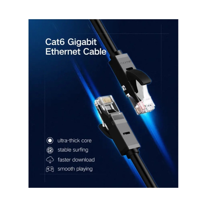 Патч-корд 20м, U/UTP Cat 6 CCA Lan Cable NW102 Black Ugreen (20166)