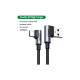 Дата кабель USB 2.0 AM to USB-C 1.0m 3A 90° corner US176 black Ugreen (20856)