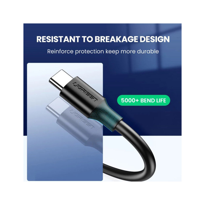 Дата кабель USB 3.0 AM to USB-C 0.5m 3A US184 black Ugreen (20881)