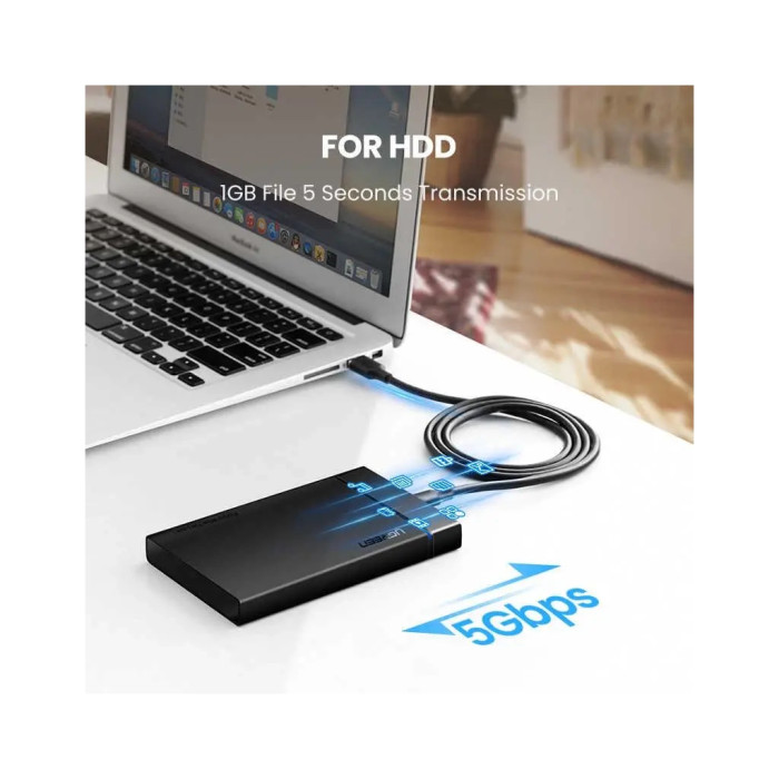 Дата кабель USB 3.0 AM to USB-C 1.5m 3A US184 black Ugreen (20883)