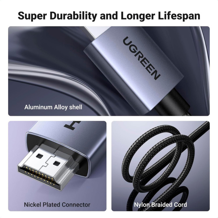 Кабель мультимедійний HDMI M to HDMI M 3.0m V2.0 4K60Hz HD153 black Ugreen (25300)