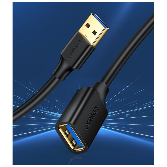Дата кабель USB 3.0 AM/AF 0.5m US129 black Ugreen (30125)