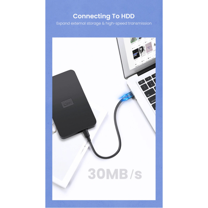 Дата кабель USB 2.0 AM to Mini 5P 2.0m US132 black Ugreen (30472)