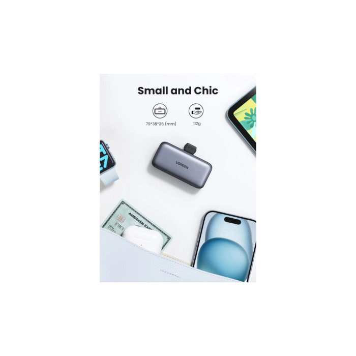 Батарея універсальна Ugreen 5000mAh 22,5W USB-C In/Out, with build-in Type-C connector (PB503) (35338)