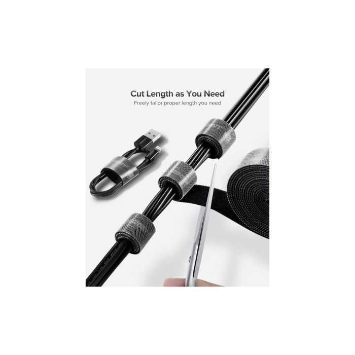 Набір для кріплення стрічка-липучка LP124 20mm Cable Tie Band 5m Black Ugreen (40356)