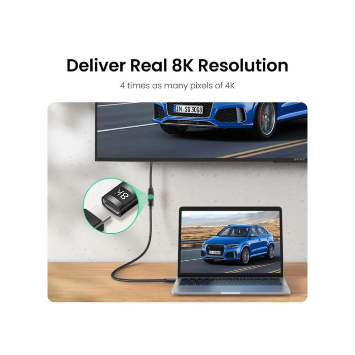 Кабель мультимедійний HDMI M to HDMI F 0.5m 8K HD151 black Ugreen (40400)