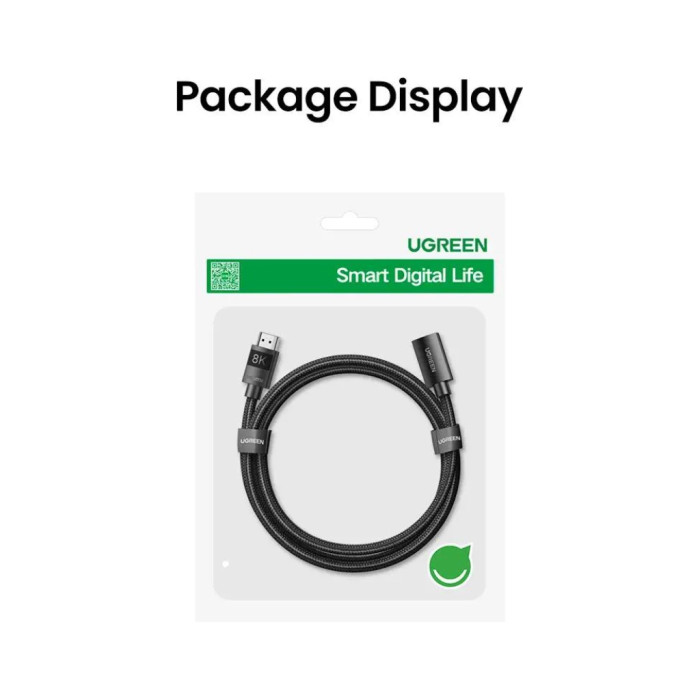 Кабель мультимедійний HDMI M to HDMI F 0.5m 8K HD151 black Ugreen (40400)