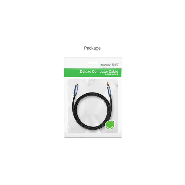 Кабель мультимедійний 3.5mm M to 3.5mm F 2.0m AV118 blue Ugreen (40675)