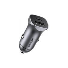 Зарядний пристрій Ugreen 1xUSB-C + 1xUSB 30W car adapter CD130 black (40858)