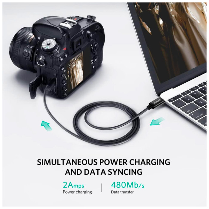 Дата кабель USB-C 2.0 AM to Mini 5P 1.0m US242 black Ugreen (50445)
