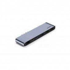 Концентратор Ugreen USB3.1 MacBook Pro 2*Type-C to HDMI/USB 3.0x2/HDMI/RJ45/PD CM218 (50984)