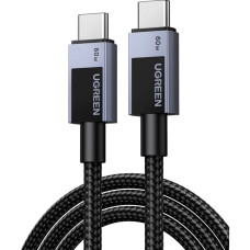 Дата кабель USB-C to USB-C 0.5m PD60W 3A braided L524 gray Ugreen (55764)