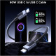 Дата кабель USB-C to USB-C 3.0m PD60W 3A braided L524 gray Ugreen (55776)