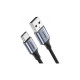 Дата кабель USB 2.0 AM to USB-C 0.25m 3A aluminum braid nickel plating black Ugreen (60124)