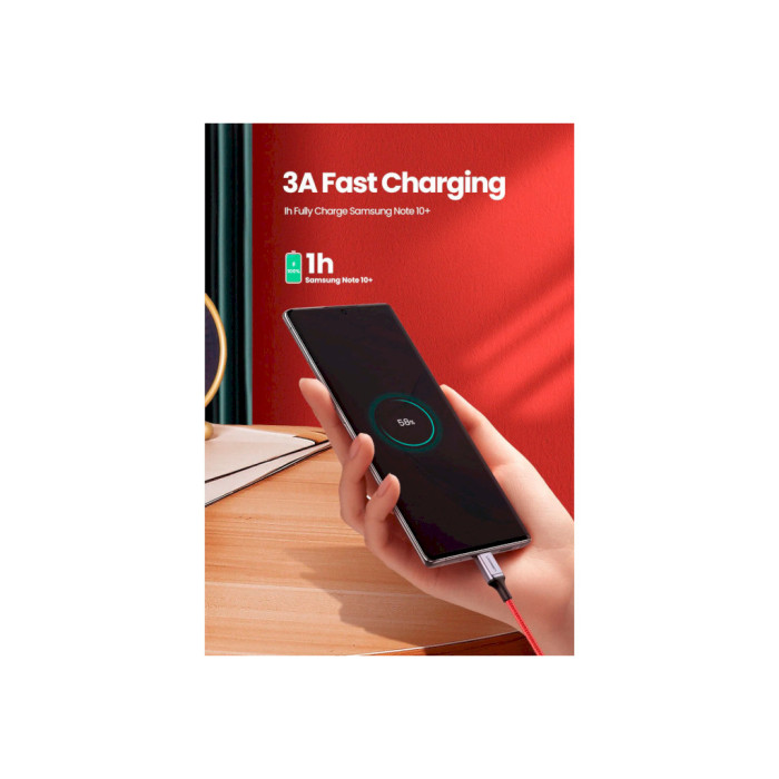 Дата кабель USB 2.0 AM to USB-C 1.0m US294 red Ugreen (60186)