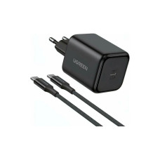 Зарядний пристрій Ugreen USB-C GaN 45W + cable USB-C to USB-C X524 black (65054)