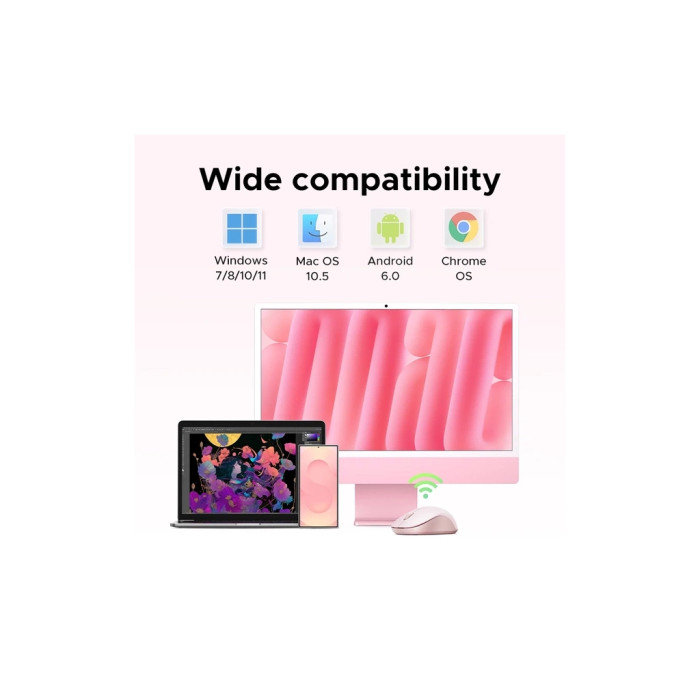 Мишка Ugreen M331 Wireless/Bluetooth Pink (65625)