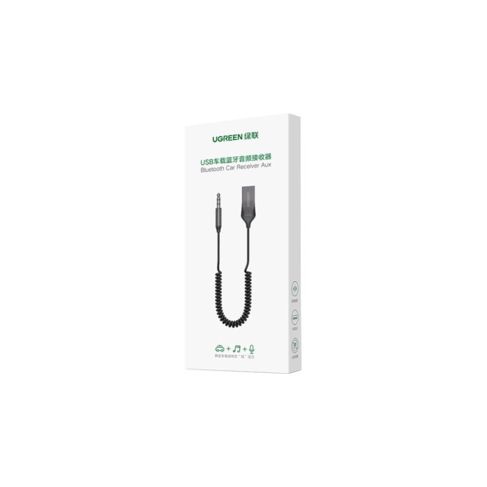 Bluetooth трансмітер Ugreen Bluetooth 5.0 Aux with mic CM309 UGREEN Black (70601)